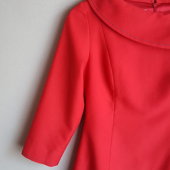 TOM AND LINDA PLATT asymmetrical collar dress. - Picture 7 of 8